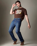 Mid-Blue Wash Denim With Heavy Contrast Stitch