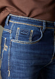FS132 Mid-Blue Wash Denim With Heavy Contrast Stitch