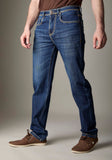 FS132 Mid-Blue Wash Denim With Heavy Contrast Stitch