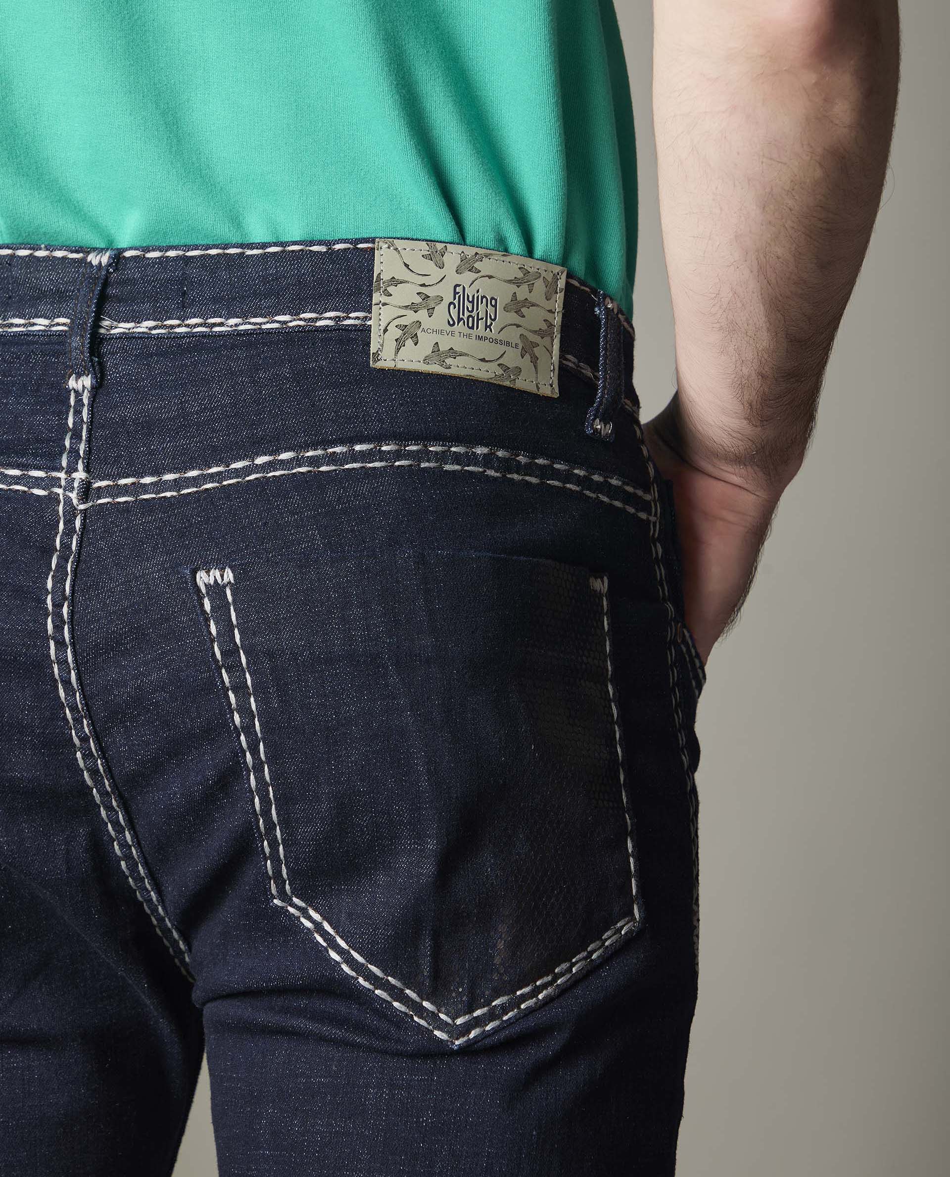 Dark Wash Bold White Heavy Style