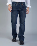 Men’s Blue Bootcut Stretch Jeans