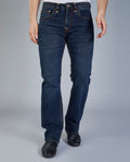 Men’s Mid Blue Bootcut Stretch Jeans