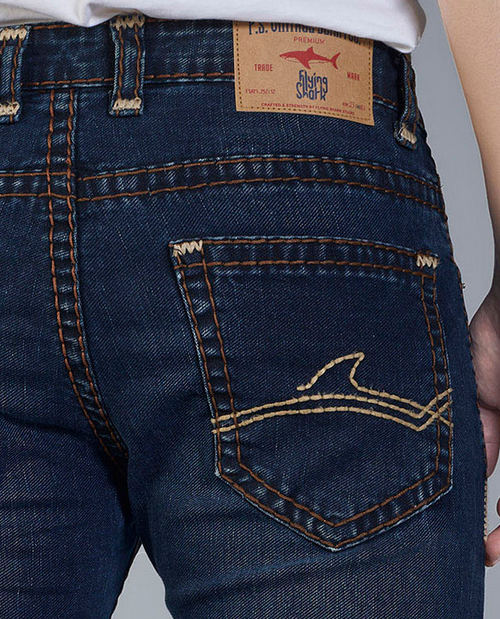 Men’s Mid Blue Bootcut Stretch Jeans Flying Shark