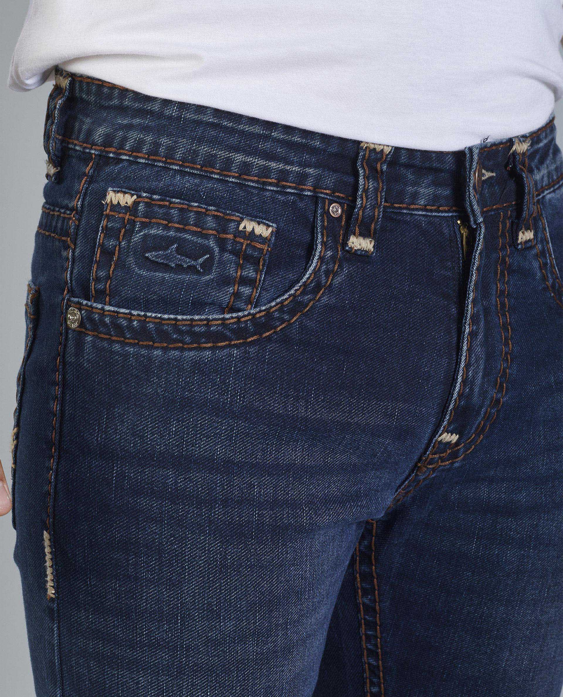 Men’s Mid Blue Bootcut Stretch Jeans