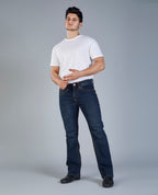 Men’s Mid Blue Bootcut Stretch Jeans
