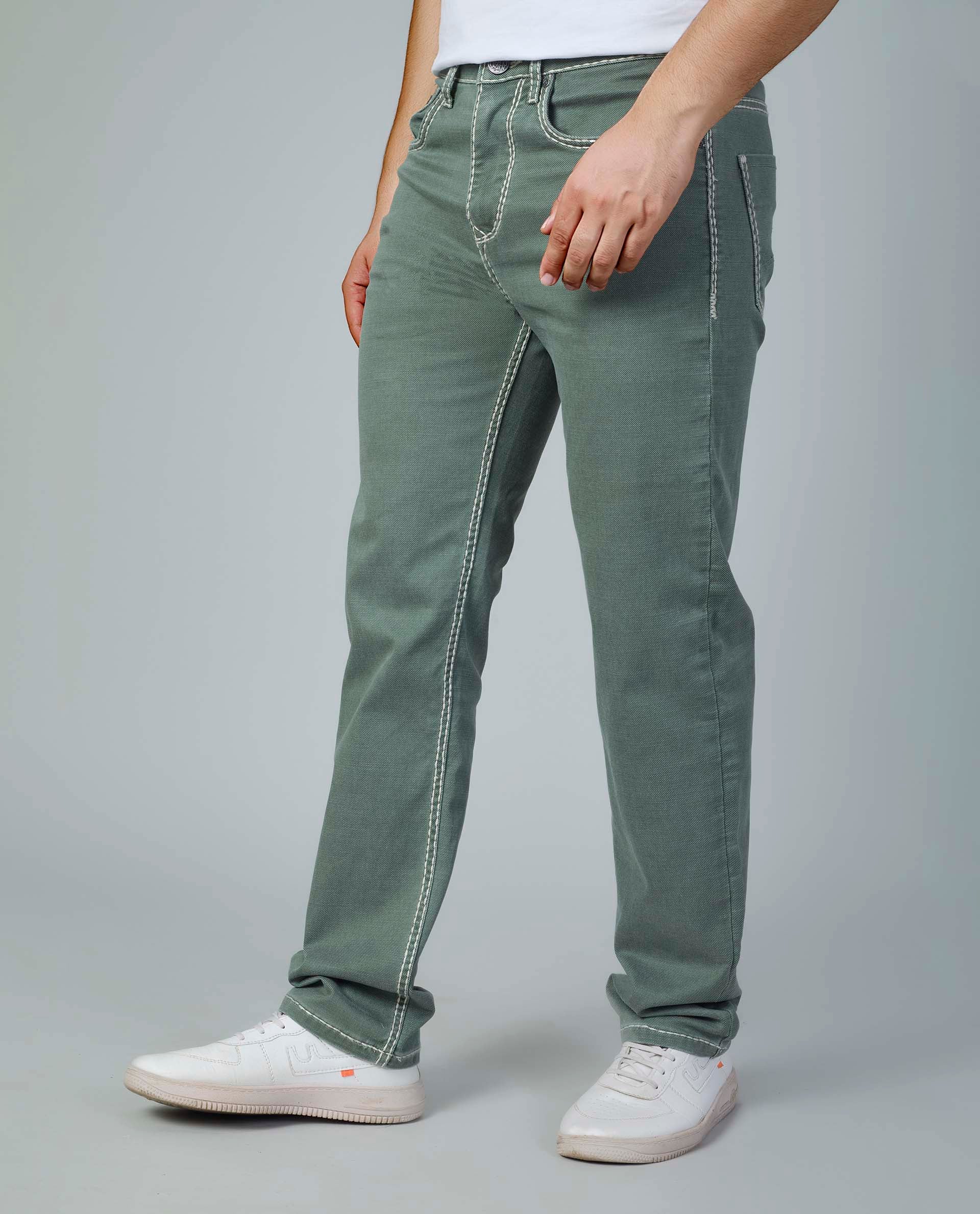 Men’s Saddle Stitch Straight Fit Jeans