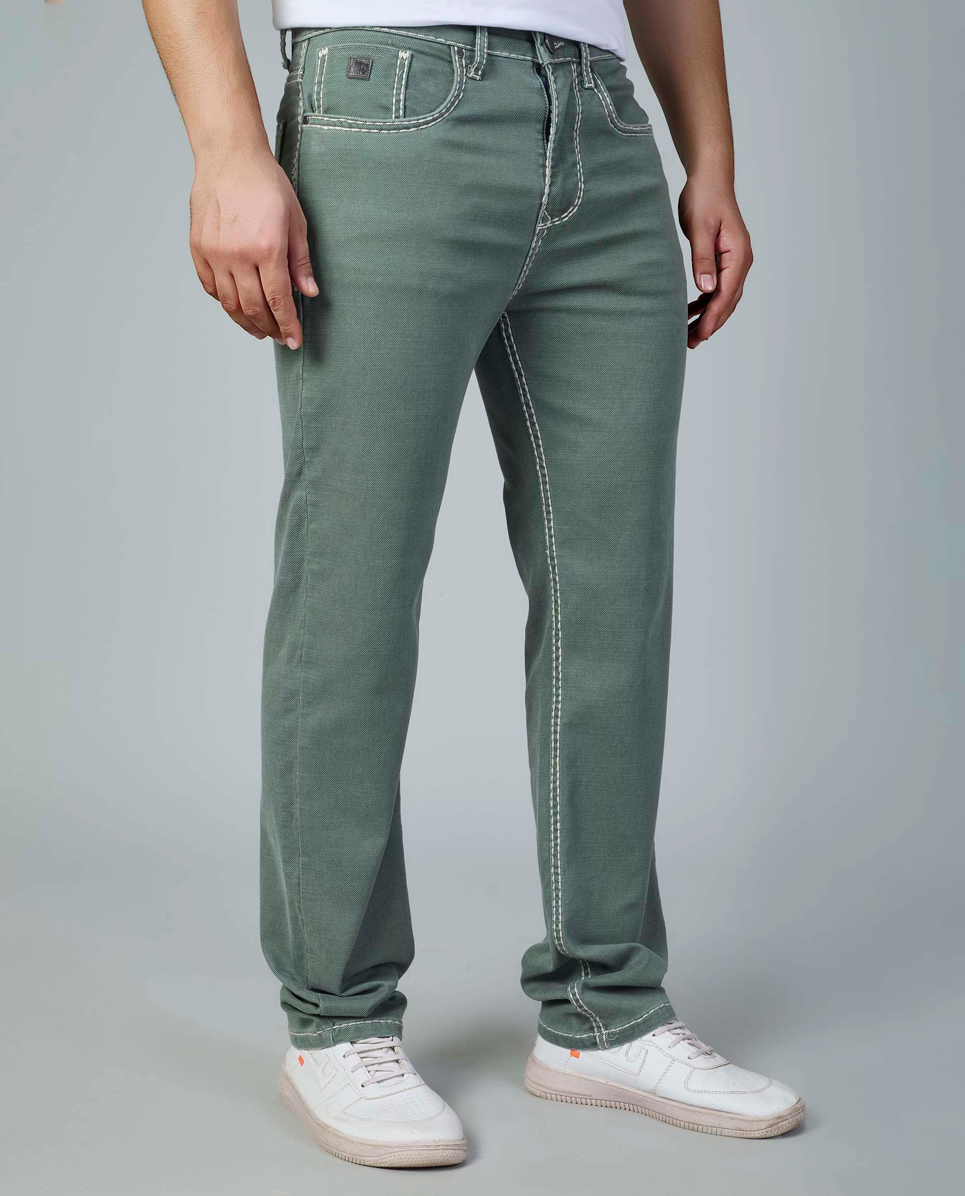 Men’s Saddle Stitch Straight Fit Jeans