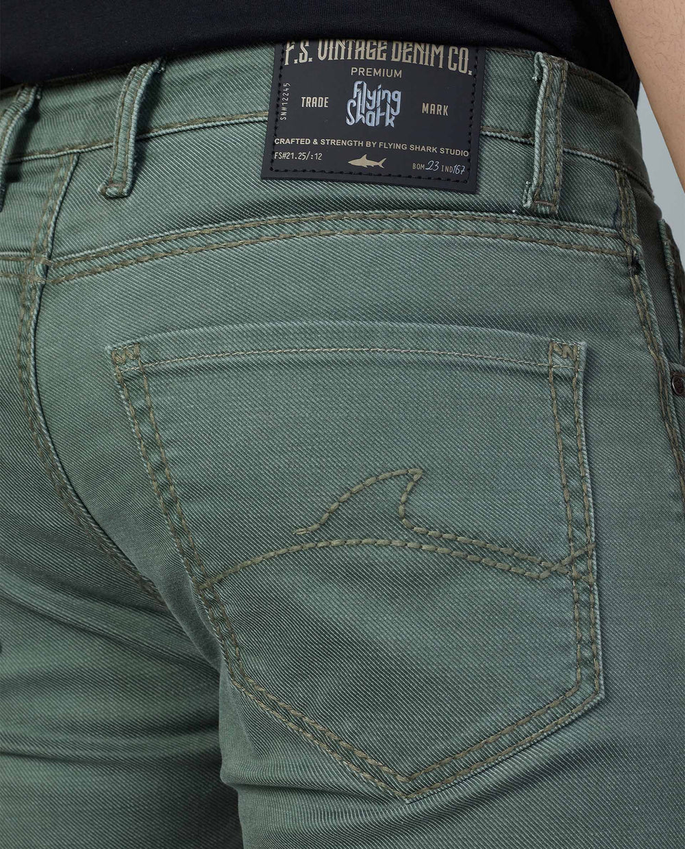 Premium Vintage Denim Flying Shark