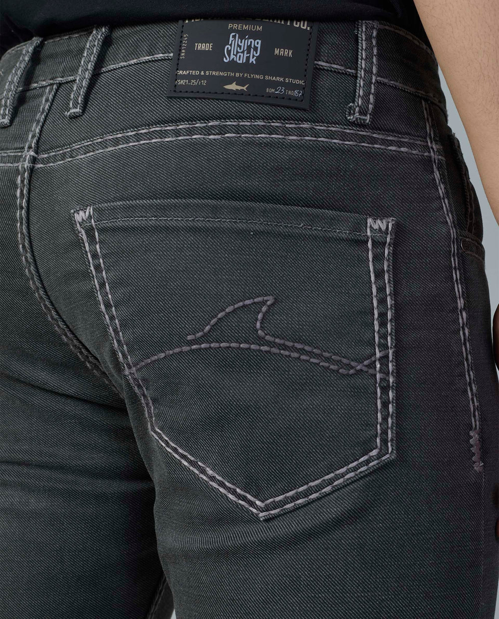Premium Vintage Denim Flying Shark