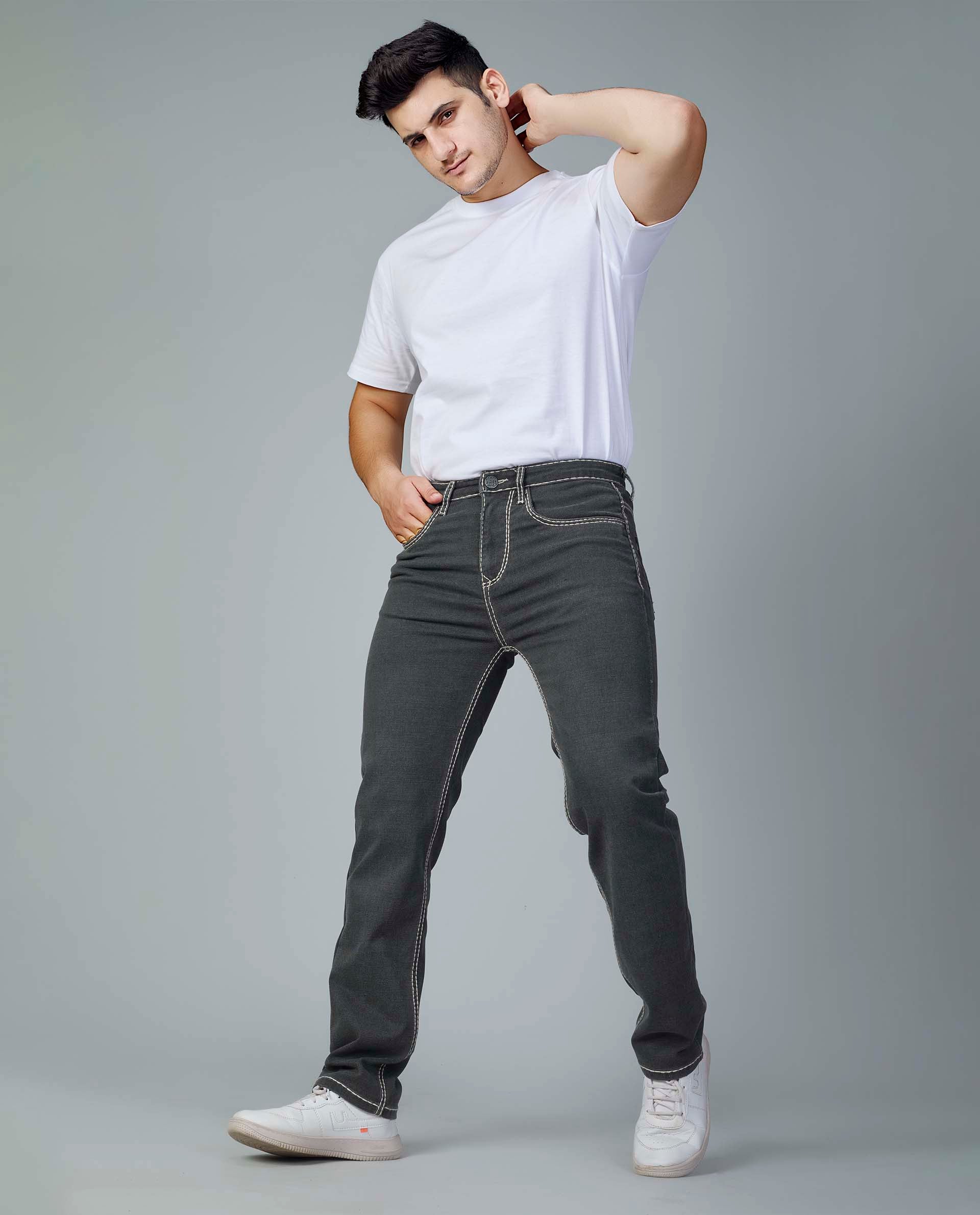 Men’s Saddle Stitch Straight Fit Jeans