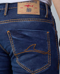 Premium Blue Denim Jeans Contrast Golden Stitching