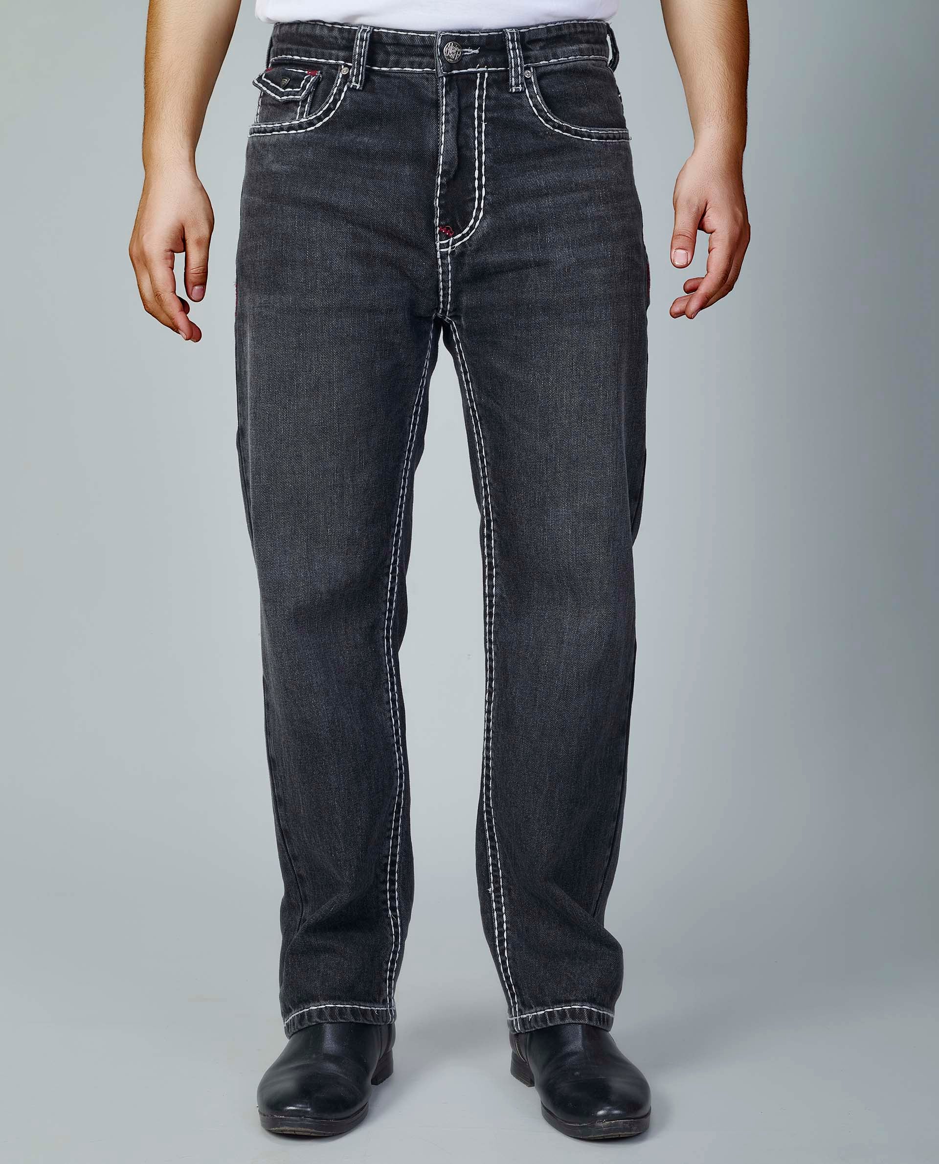 Men’s Washed Saddle Stitch Jeans