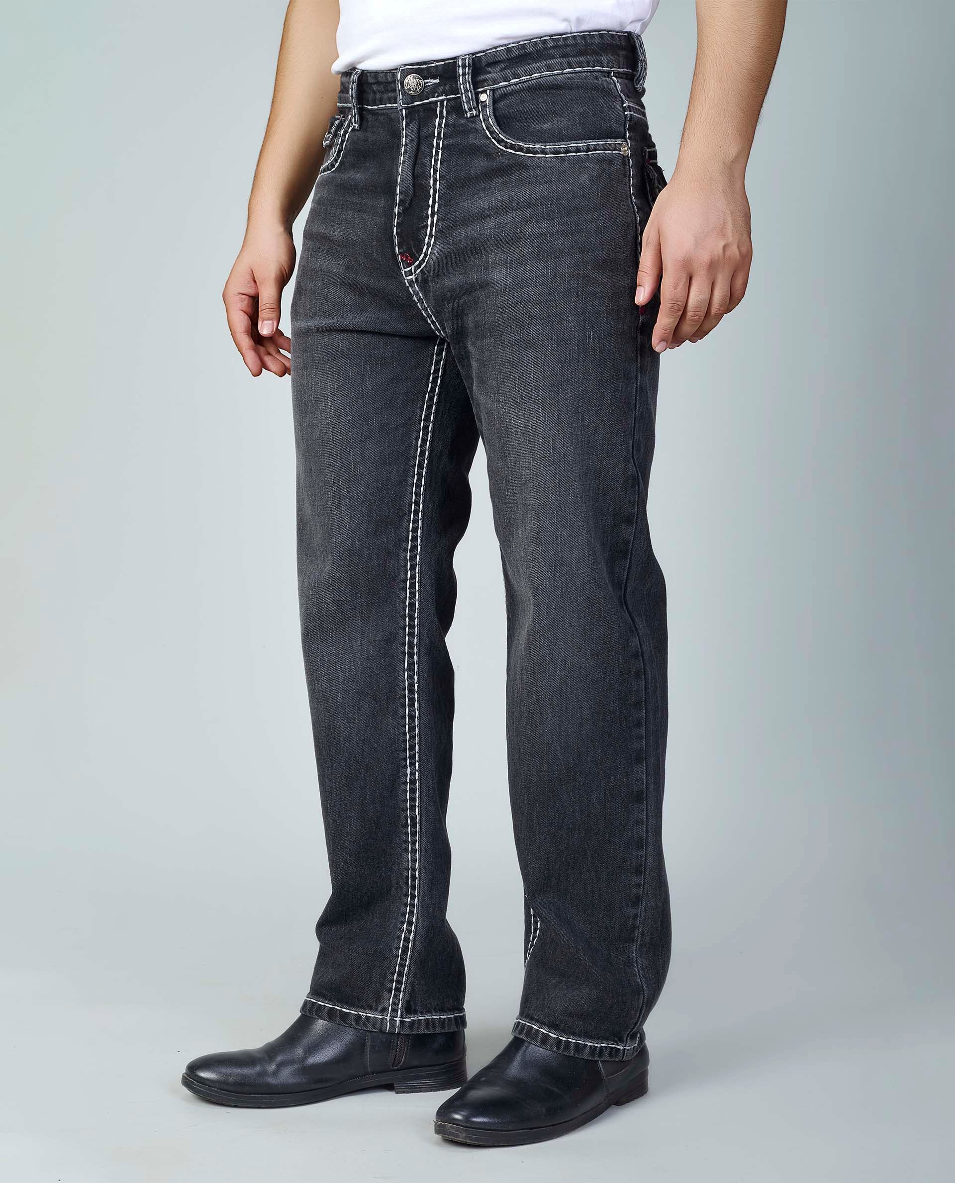 Men’s Washed Saddle Stitch Jeans