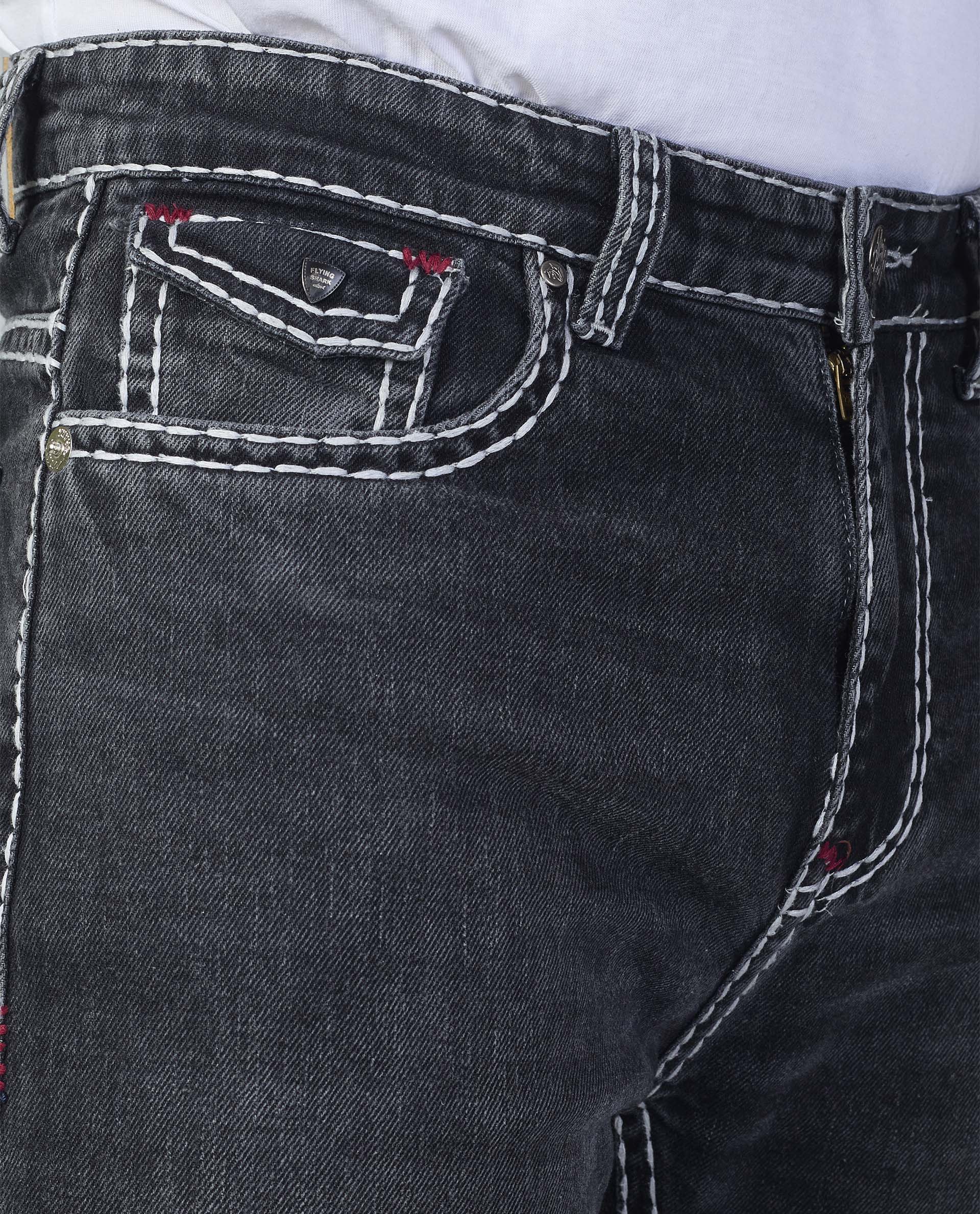 Men’s Washed Saddle Stitch Jeans