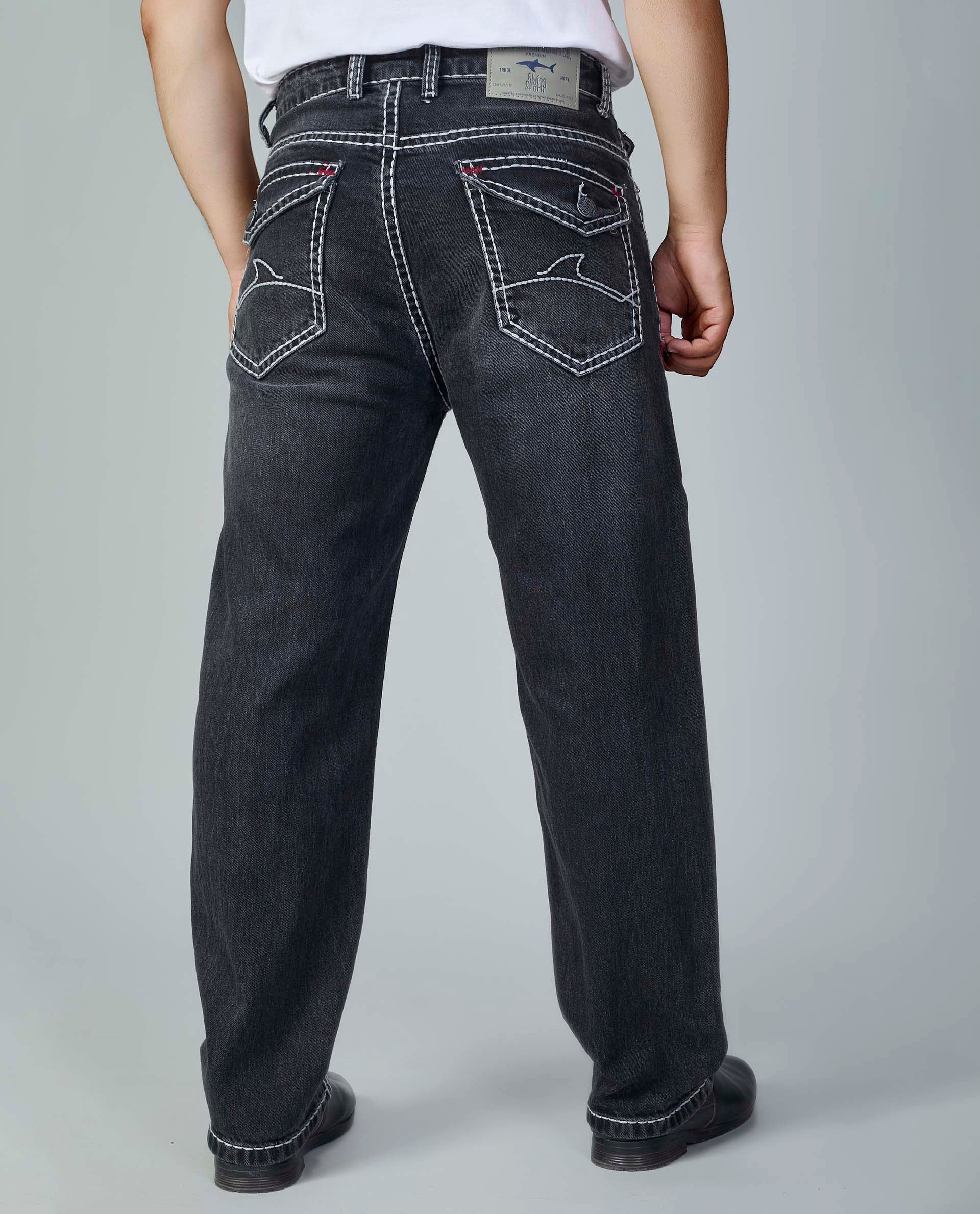 Men’s Washed Saddle Stitch Jeans