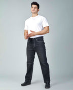 Men’s Washed Saddle Stitch Jeans - Grey Stitch