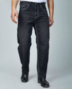 Men’s Washed Saddle Stitch Jeans - Grey Stitch