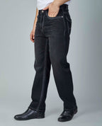 Men’s Washed Saddle Stitch Jeans - Grey Stitch