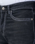 Men’s Washed Saddle Stitch Jeans - Grey Stitch