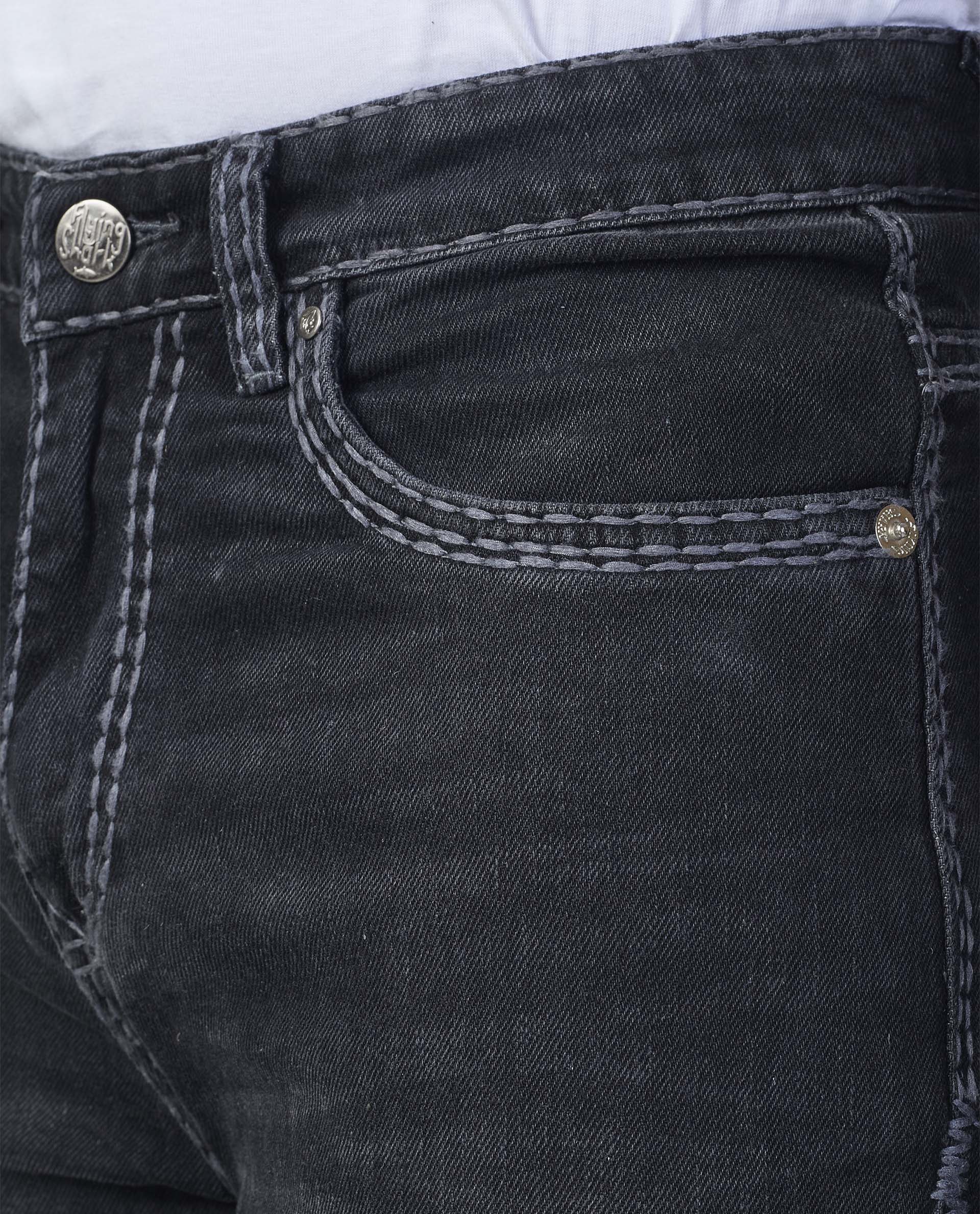 Men’s Washed Saddle Stitch Jeans - Grey Stitch
