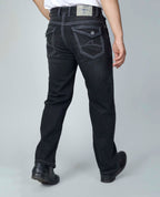 Men’s Washed Saddle Stitch Jeans - Grey Stitch