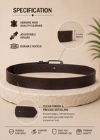 Men's Brown Leather Belt Flying Shark