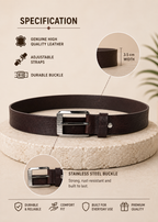 Men's Brown Leather Belt Flying Shark