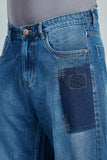 FS018 Medium Blue Loose Fit Jeans