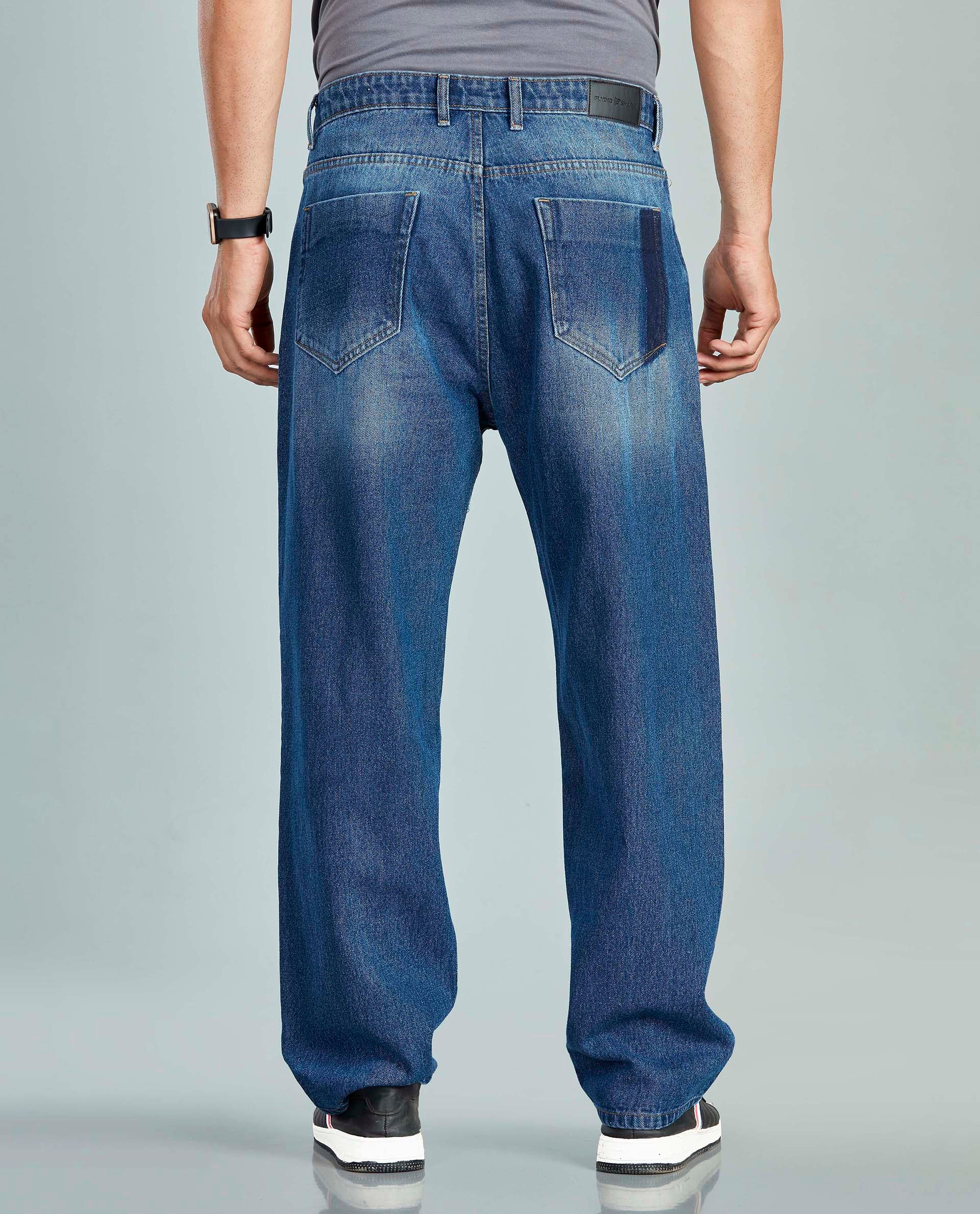 FS018 Medium Blue Loose Fit Jeans