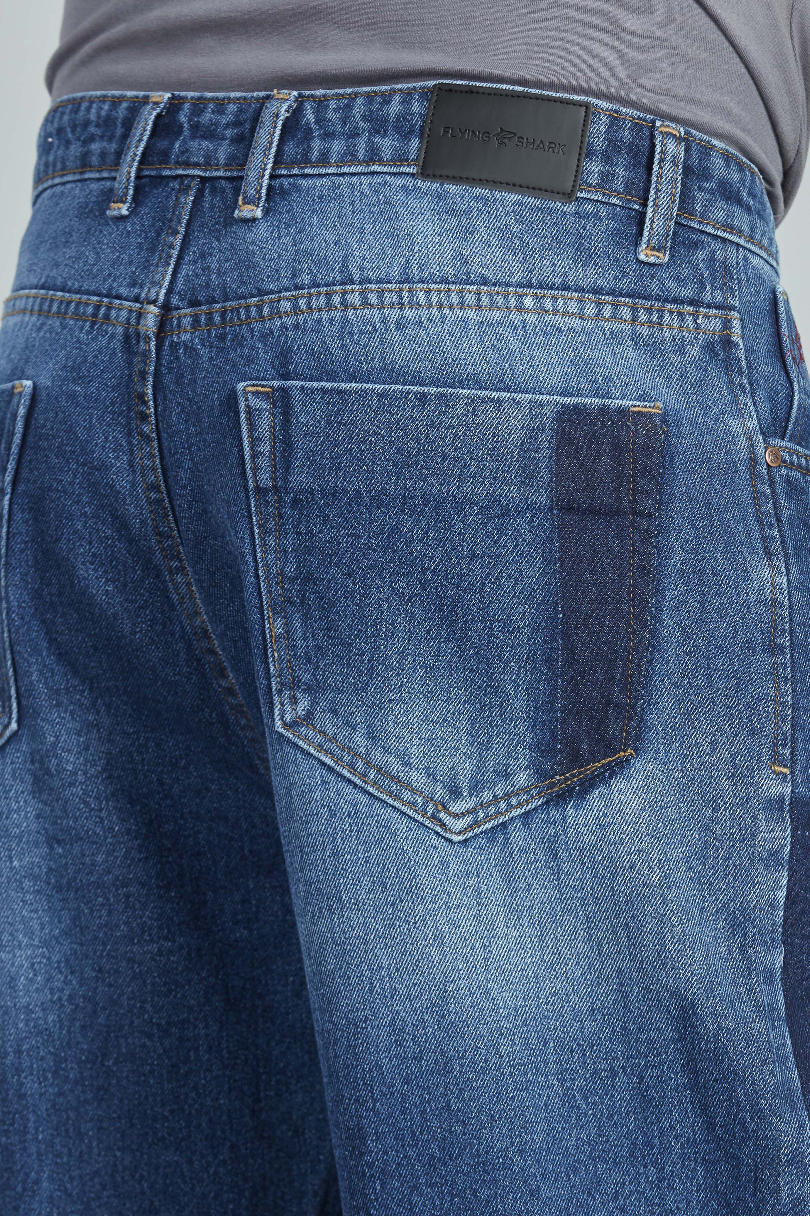 FS018 Medium Blue Loose Fit Jeans