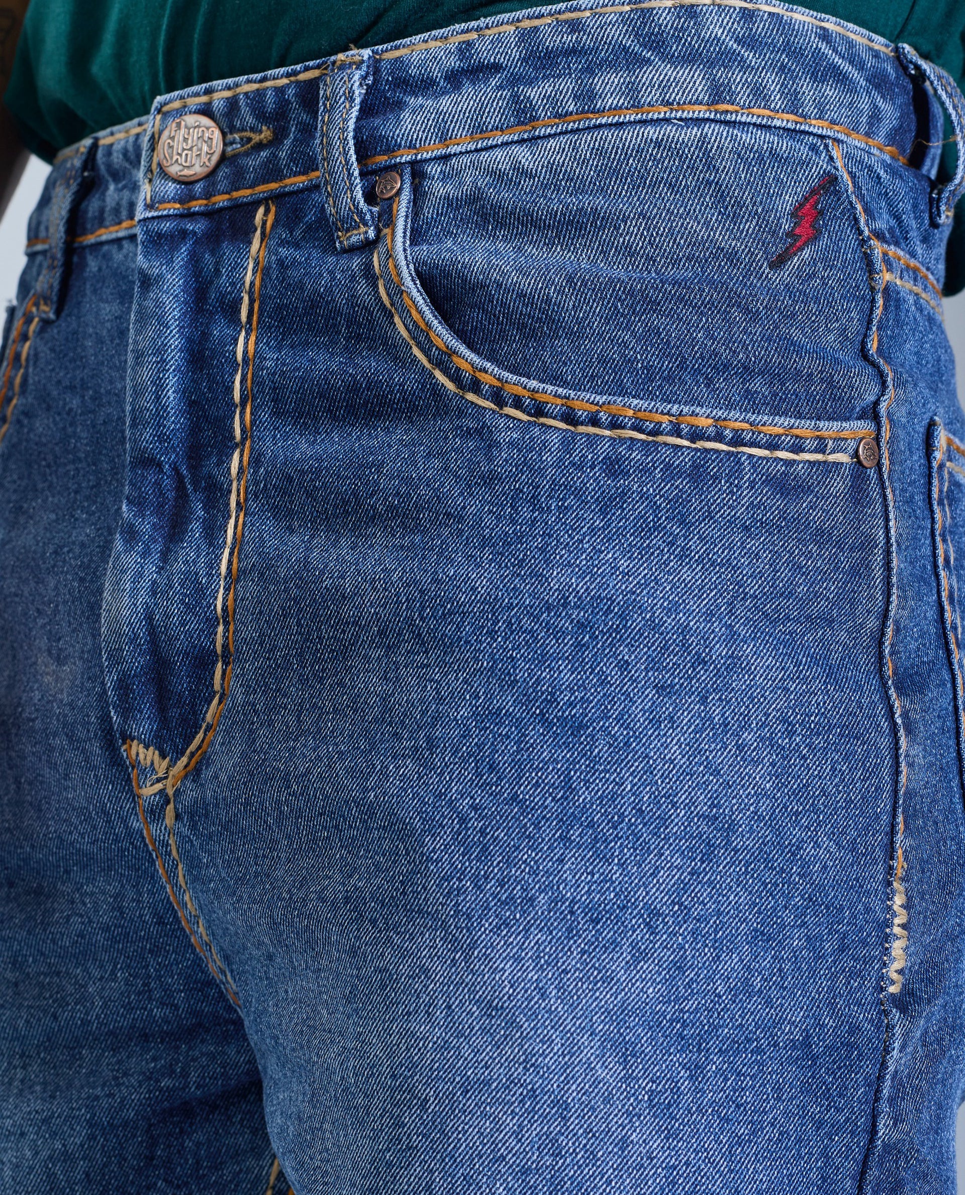 Men’s Contrast Stitching Denim Jeans