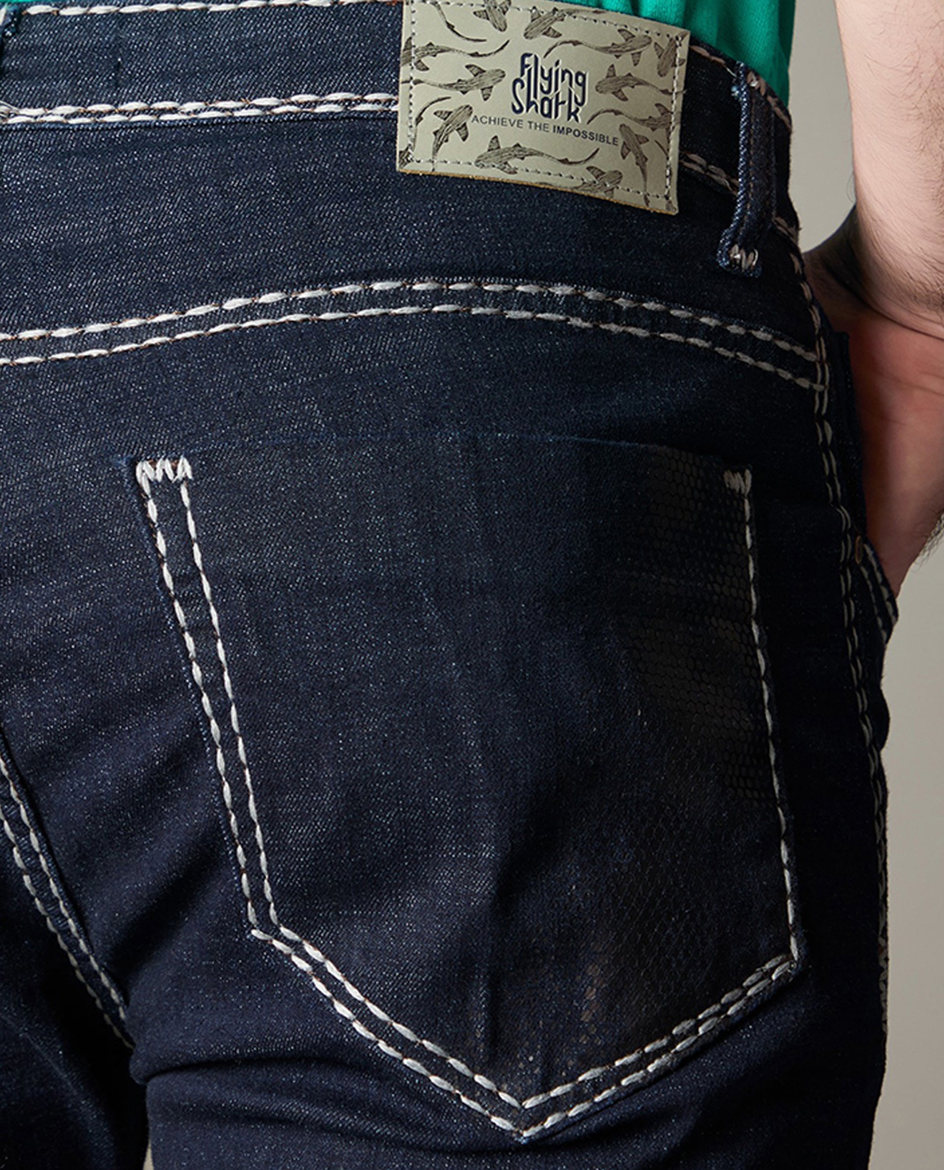 Dark Wash Bold White Heavy Style