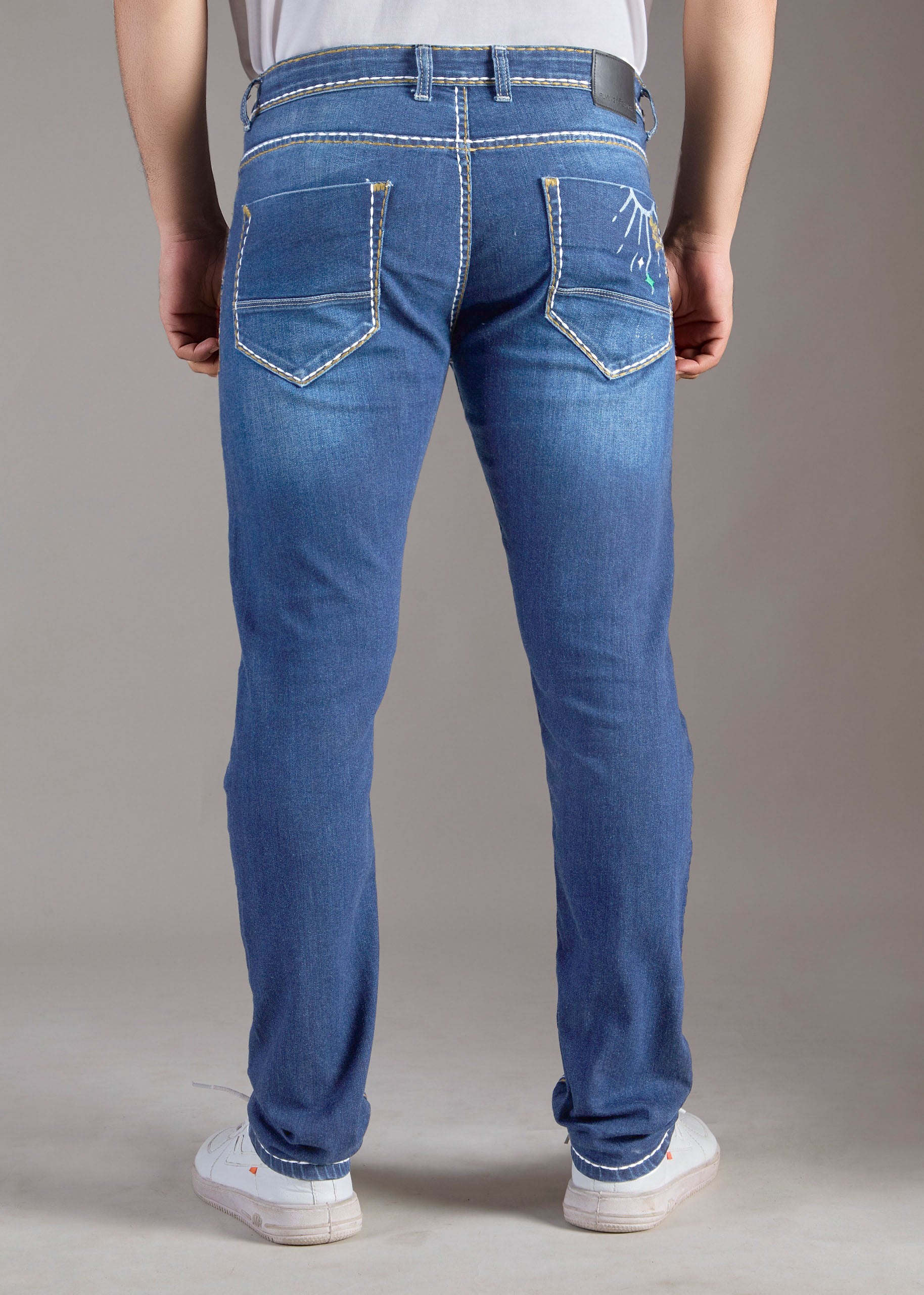 Men’s Deep Blue Vintage Graphic Denim