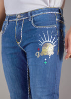 Men’s Deep Blue Vintage Graphic Denim