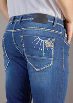 Men’s Deep Blue Vintage Graphic Denim