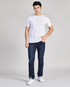 Men’s Dark Blue Saddle Stitch Jeans