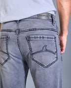 Men’s Saddle Stitch Grey Denim Jeans