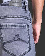 Men’s Saddle Stitch Grey Denim Jeans
