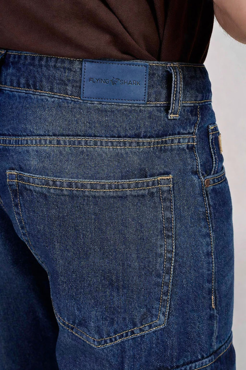 Loose Fit Denim Cargo Jeans