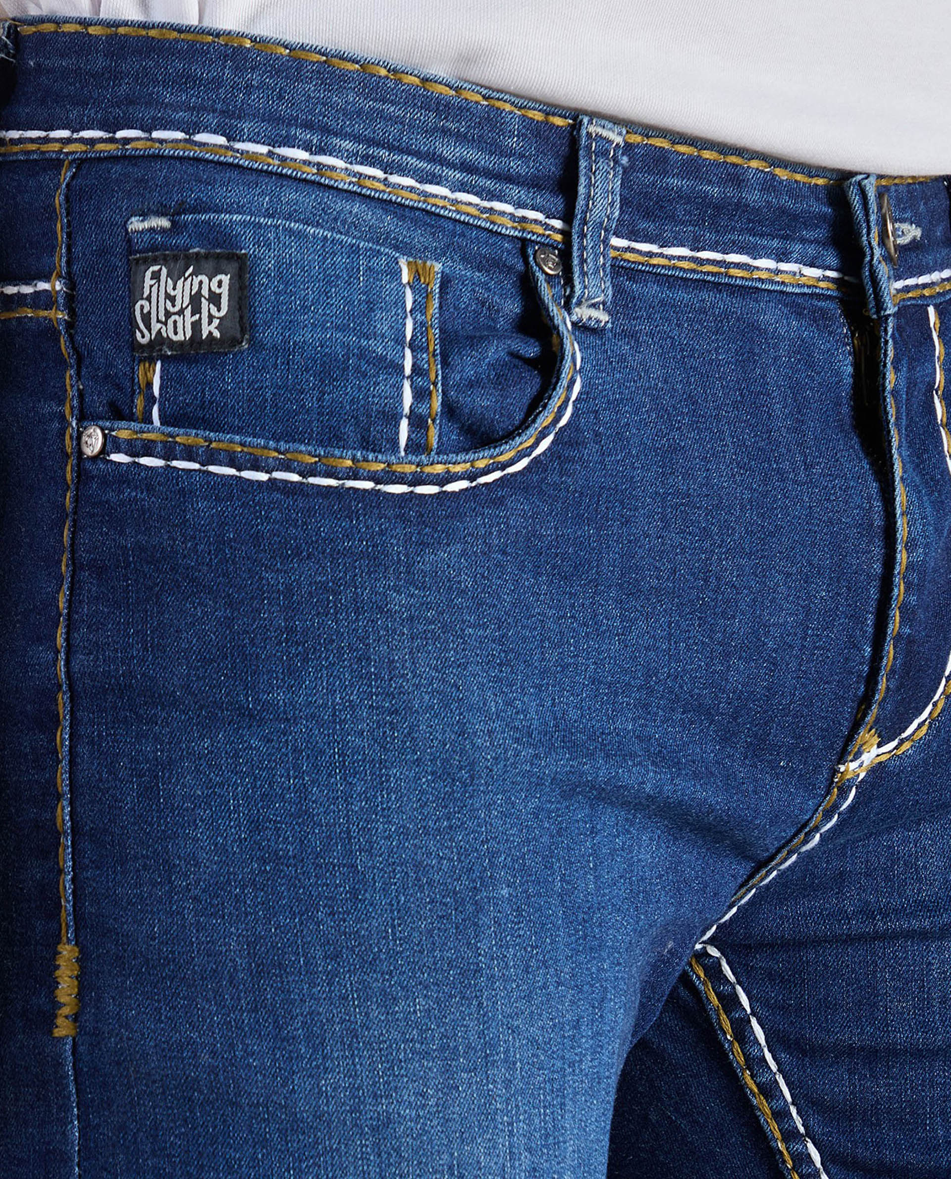 Men’s Deep Blue Vintage Graphic Denim