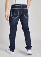 Men’s Dark Blue Saddle Stitch Jeans