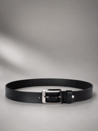 Men's Black Leather Belt Flying Shark