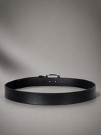 Men's Black Leather Belt Flying Shark
