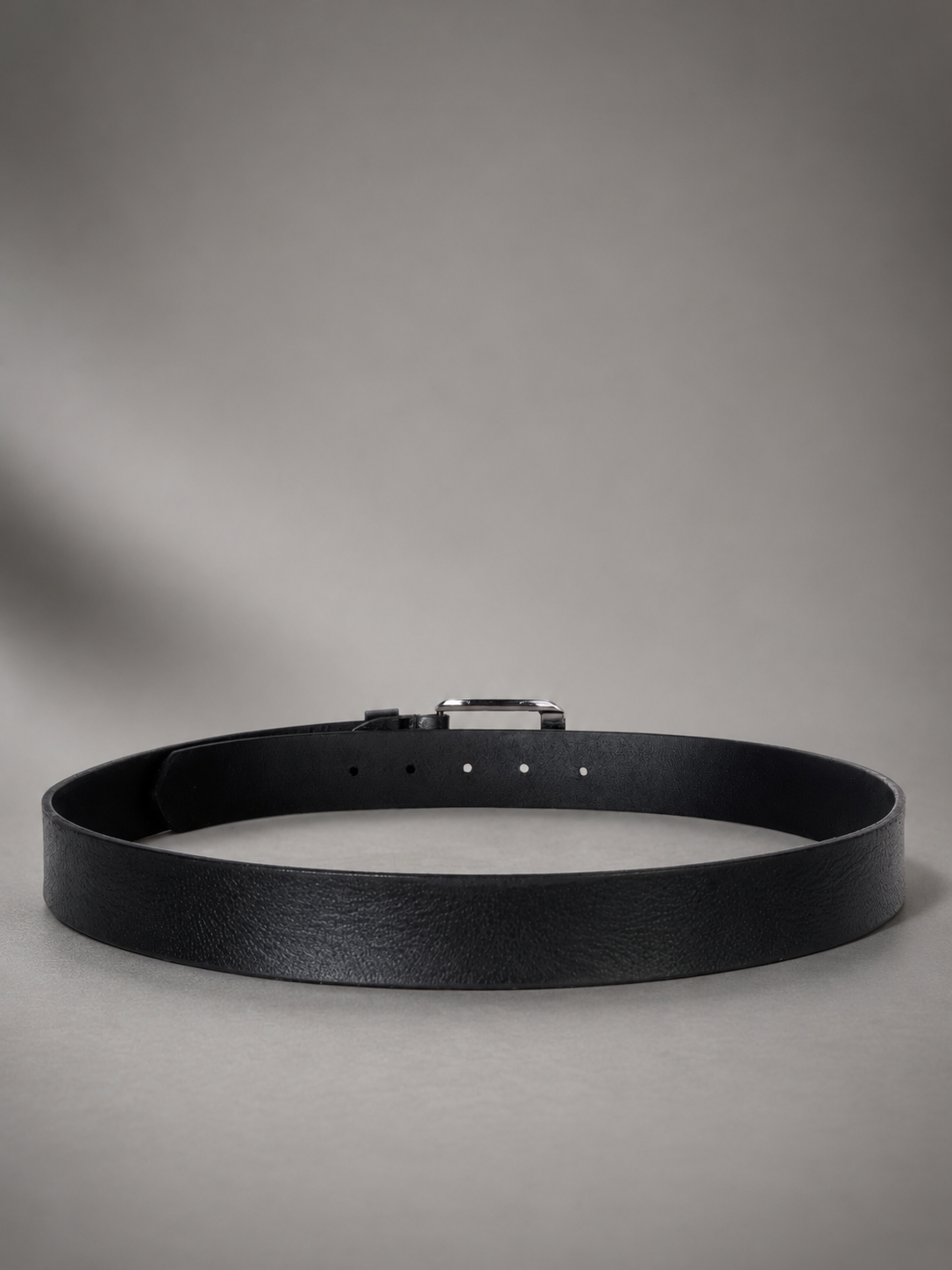 Men's Black Leather Belt Flying Shark