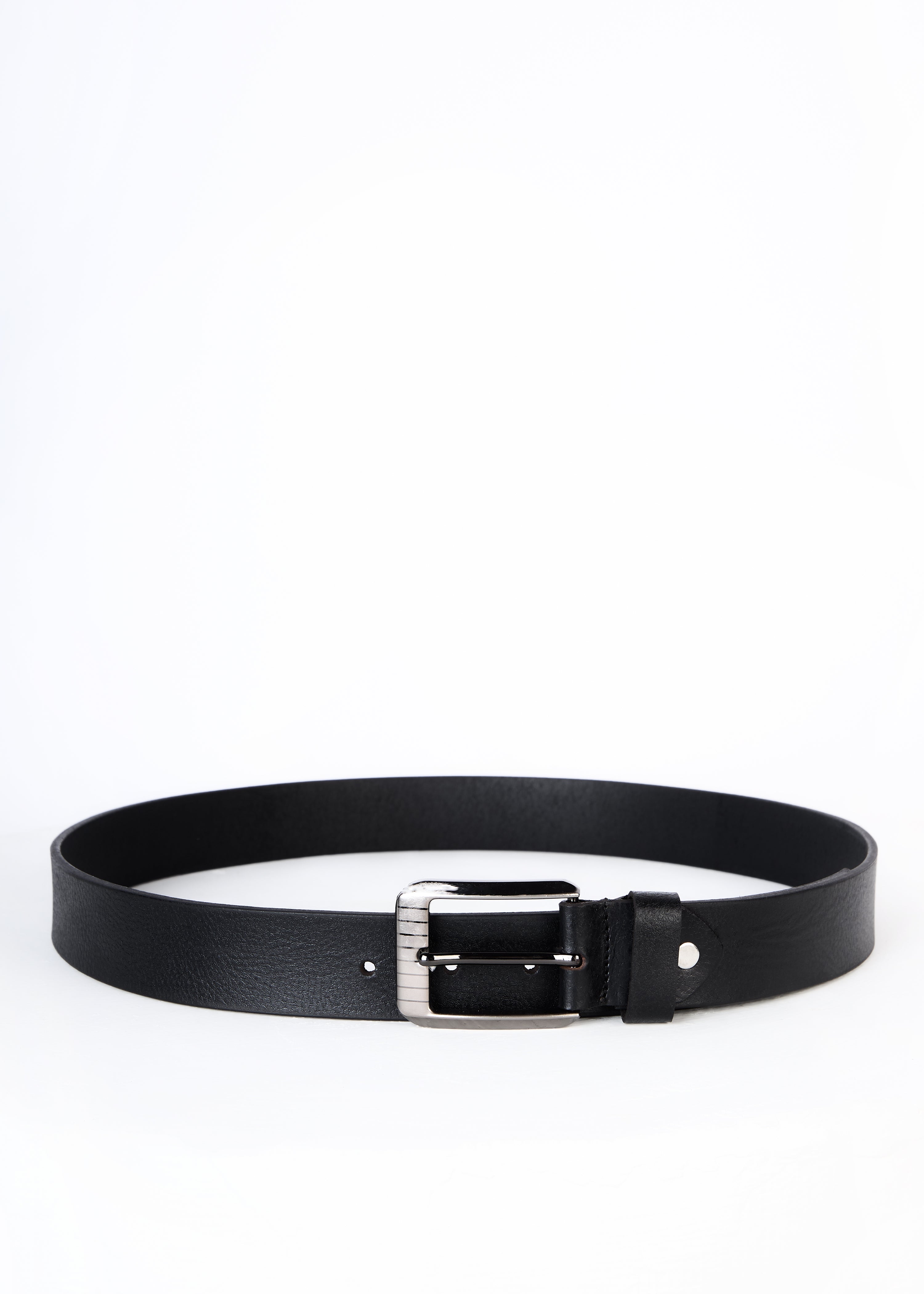 Flying Shark Men's Brown Leather Belt with Metal Buckle