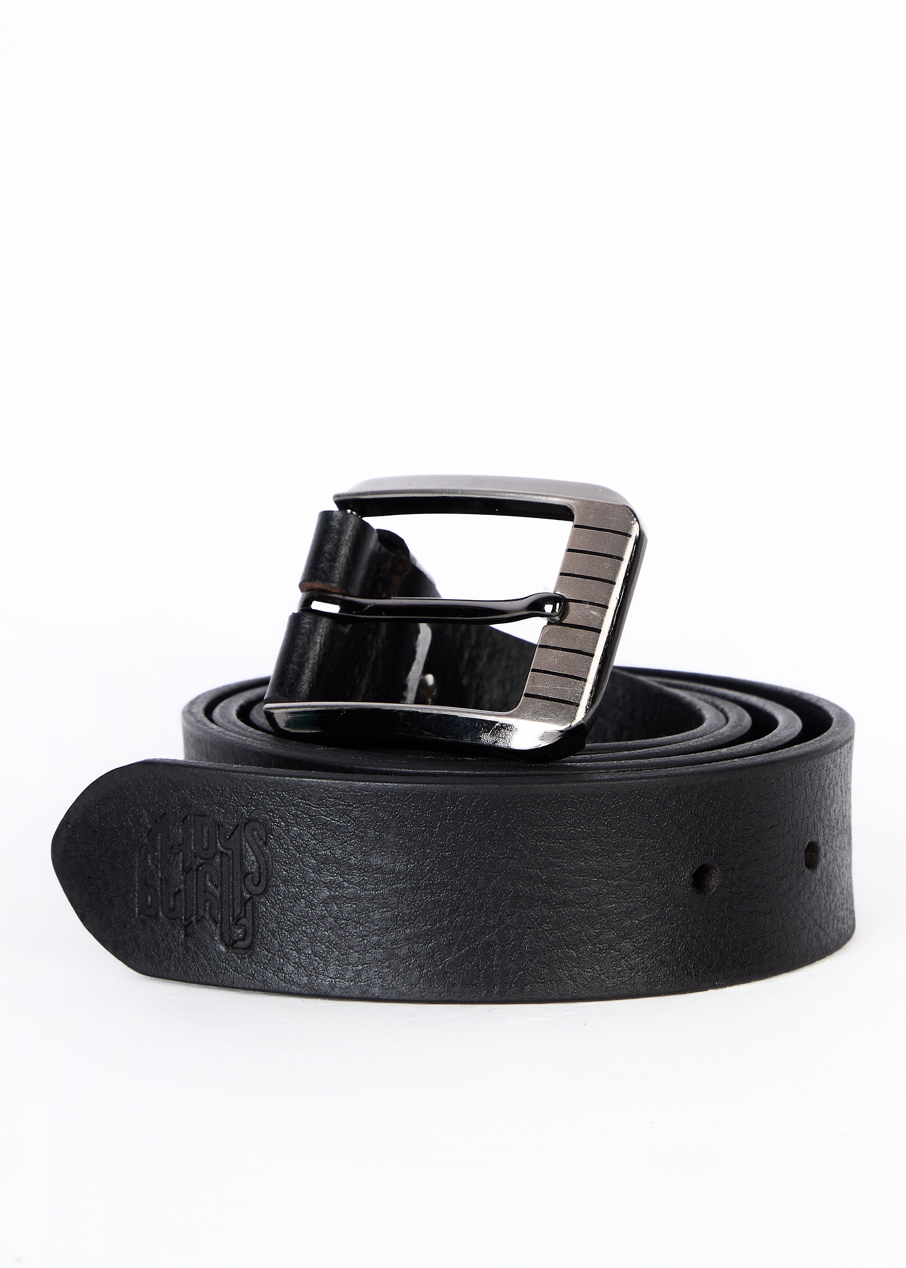 Flying Shark Men's Brown Leather Belt with Metal Buckle