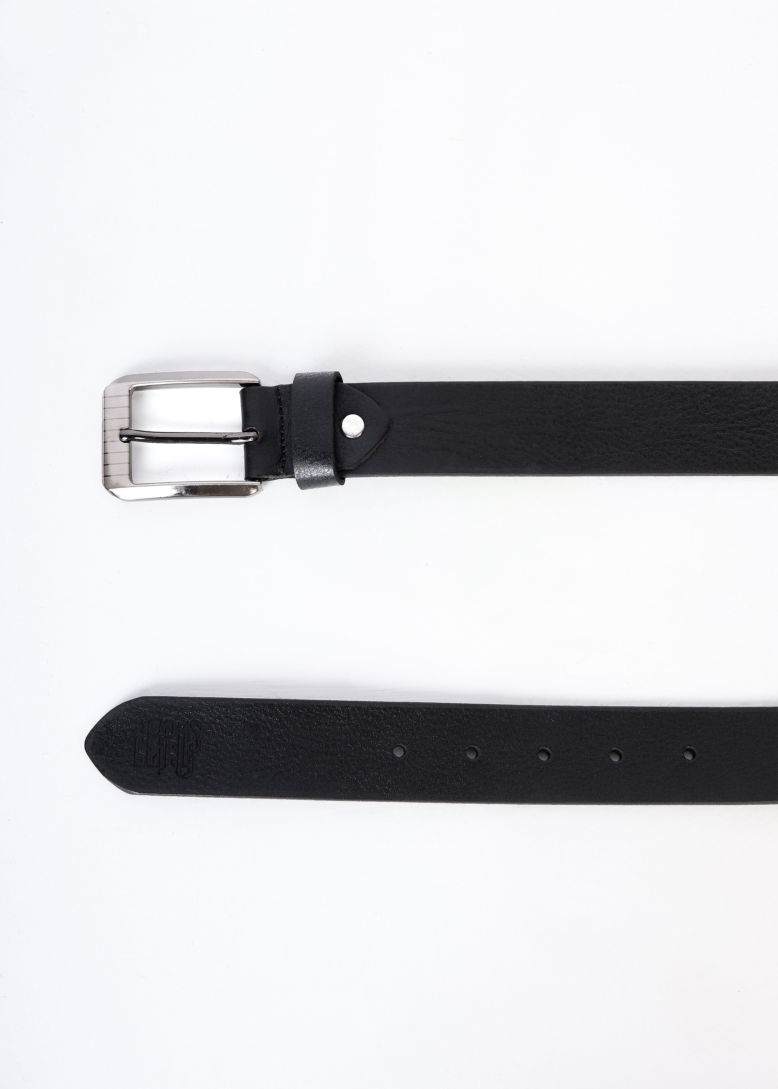 Flying Shark Men's Brown Leather Belt with Metal Buckle