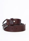 Flying Shark Men's Brown Leather Belt with Metal Buckle