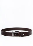 Flying Shark Men's Brown Leather Belt with Metal Buckle