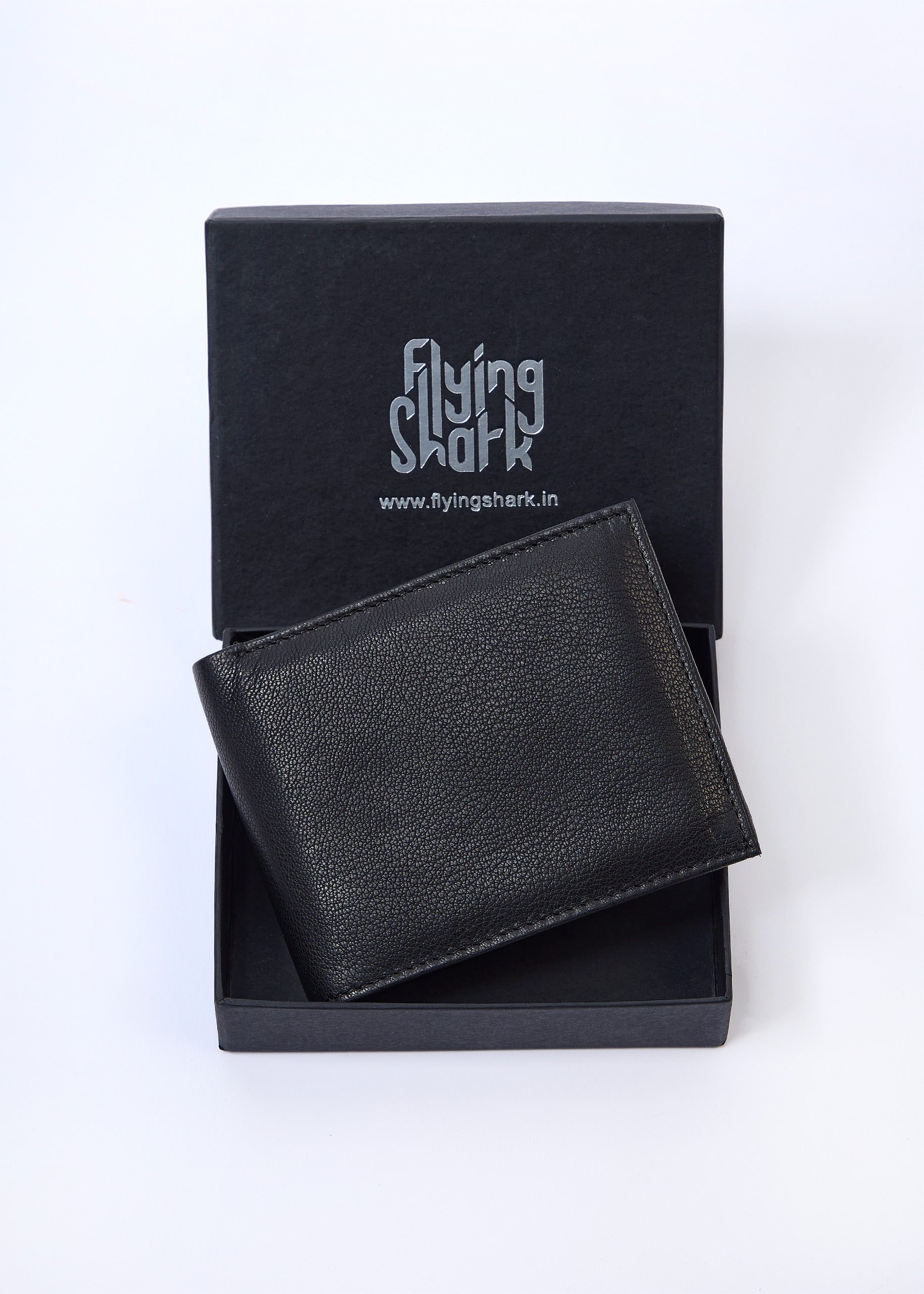 Flying Shark Plain matte Jet Black Leather Wallet – Elegance Meets Functionality